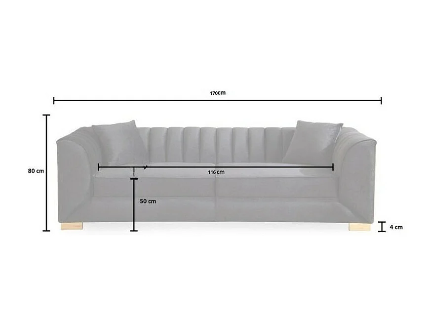 Divano 2 posti in velluto marrone Vera Babyface06 170x95x80H