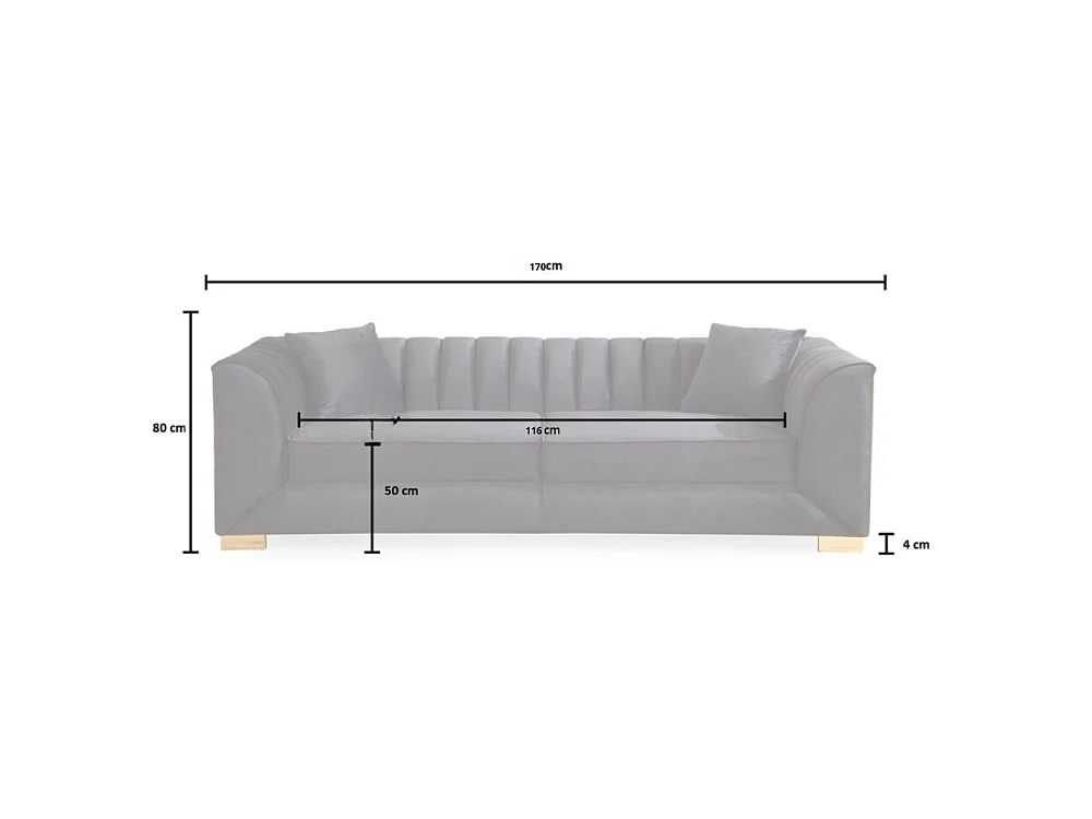Divano 2 posti in velluto marrone Vera Babyface06 170x95x80H