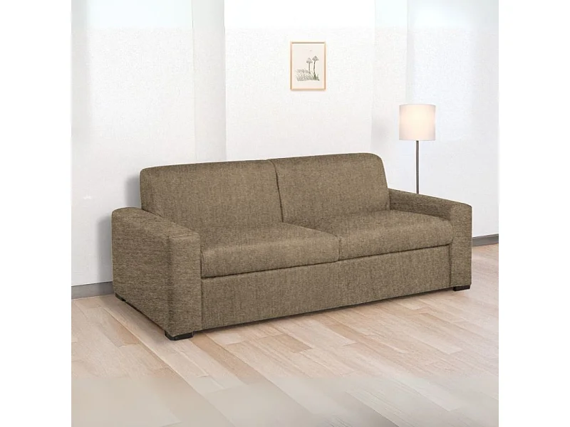 Divano letto 3 posti Flash tessuto Roma06 colore camel 199x98x84h