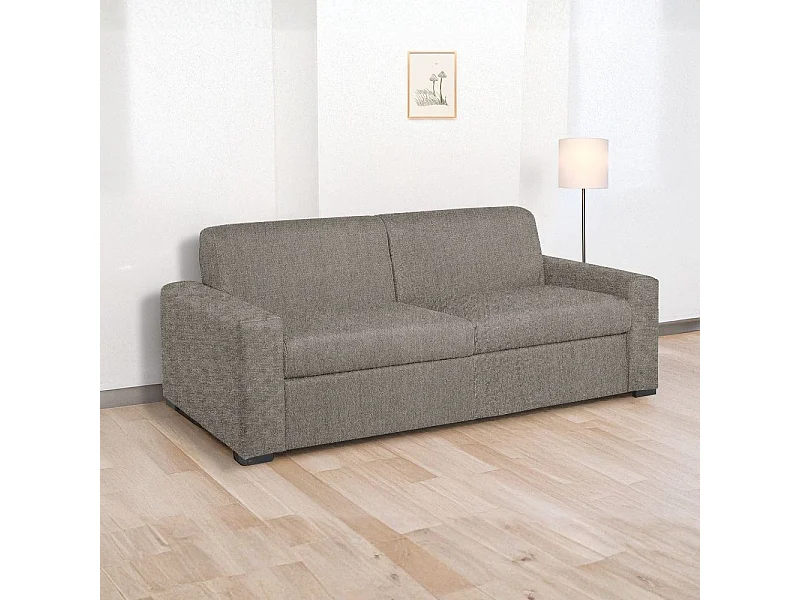 Divano letto 3 posti Flash tessuto Roma06 colore camel 199x98x84h