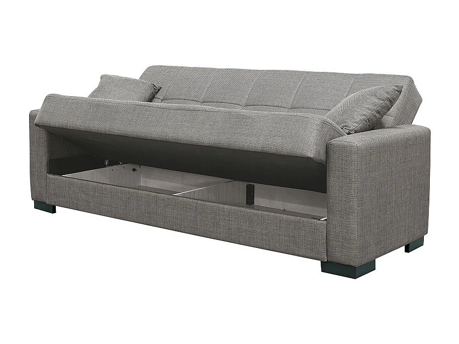 Divano 3 posti funzione letto contenitore NewMalpensa in tessuto cappuccino 225x88x94h