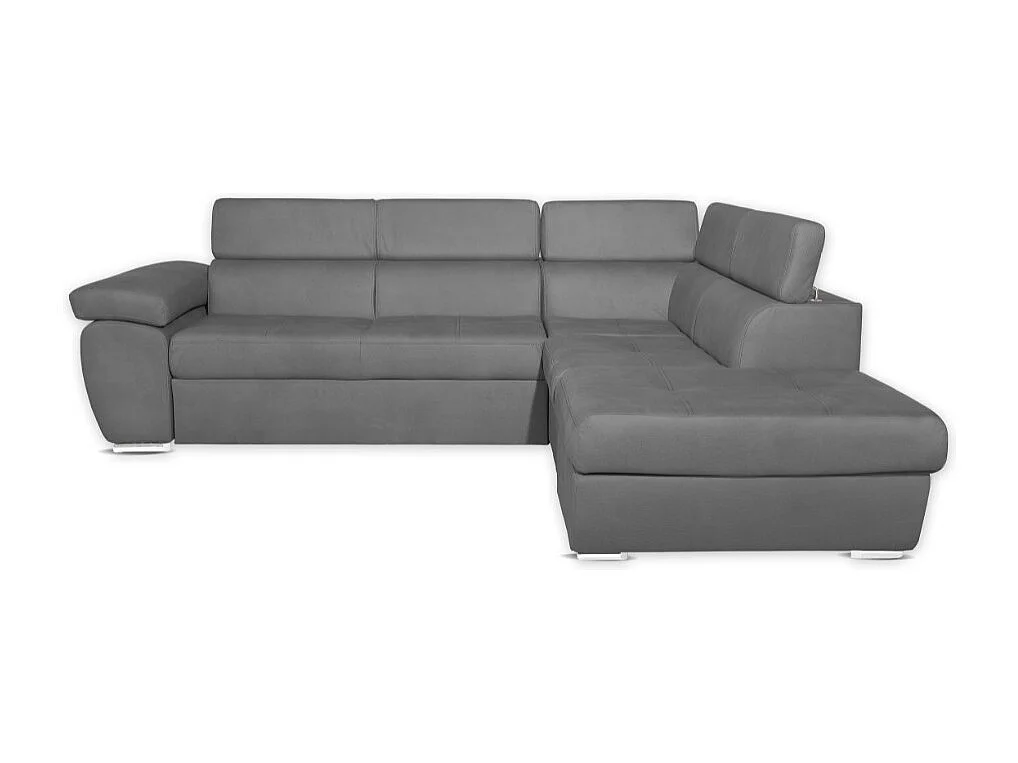 Divano angolare Fiona con penisola destra tessuto grigio barrel90