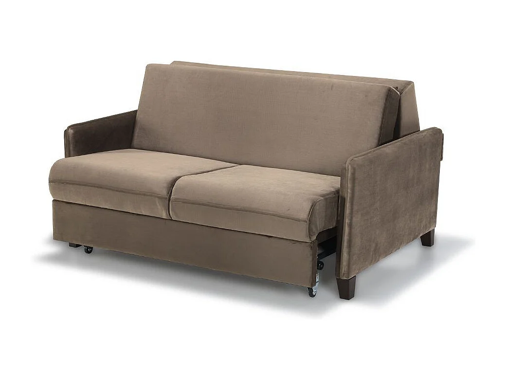 Divano letto Alcona 2 posti cappuccino con contenitore 164x112x90H