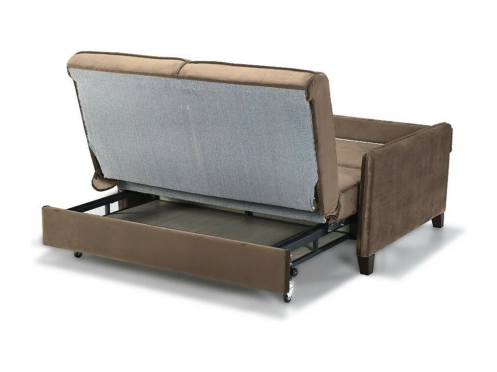 Divano letto Alcona 2 posti cappuccino con contenitore 164x112x90H