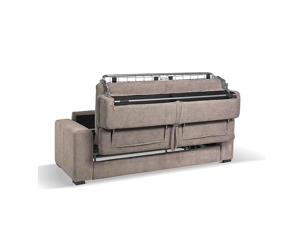 Divano letto 3 posti Crien tessuto Roma10 taupè 205x97x83H