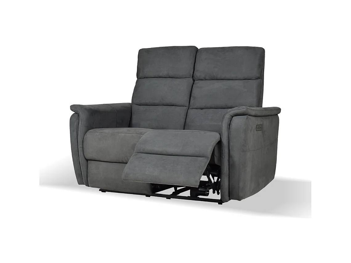 Divano recliner elettrici 2 posti grigio Faber 140x77x105h