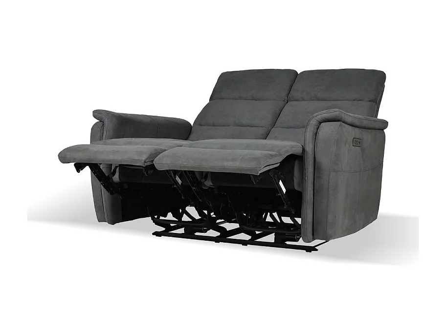 Divano recliner elettrici 2 posti grigio Faber 140x77x105h