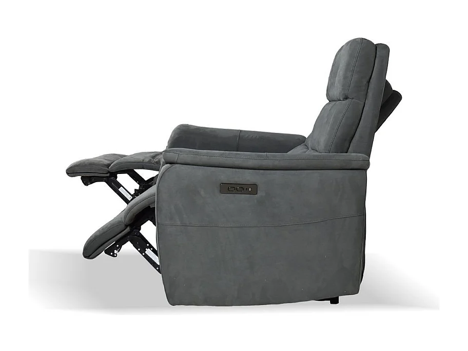 Divano recliner elettrici 2 posti grigio Faber 140x77x105h