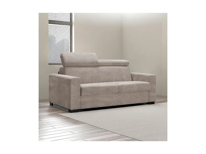 Divano Letto Pisa 3 Posti in Nabuk Tortora 220x99x93H – Eleganza e Funzionalità per il Tuo Relax