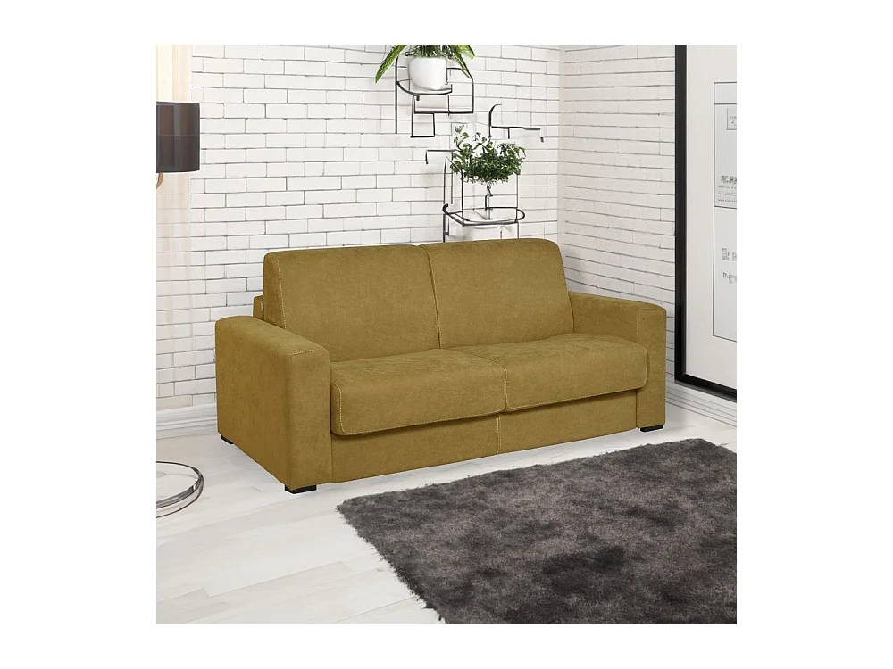 Divano letto 3 posti Kriog tessuto Barrel48 senape 197x96x90h