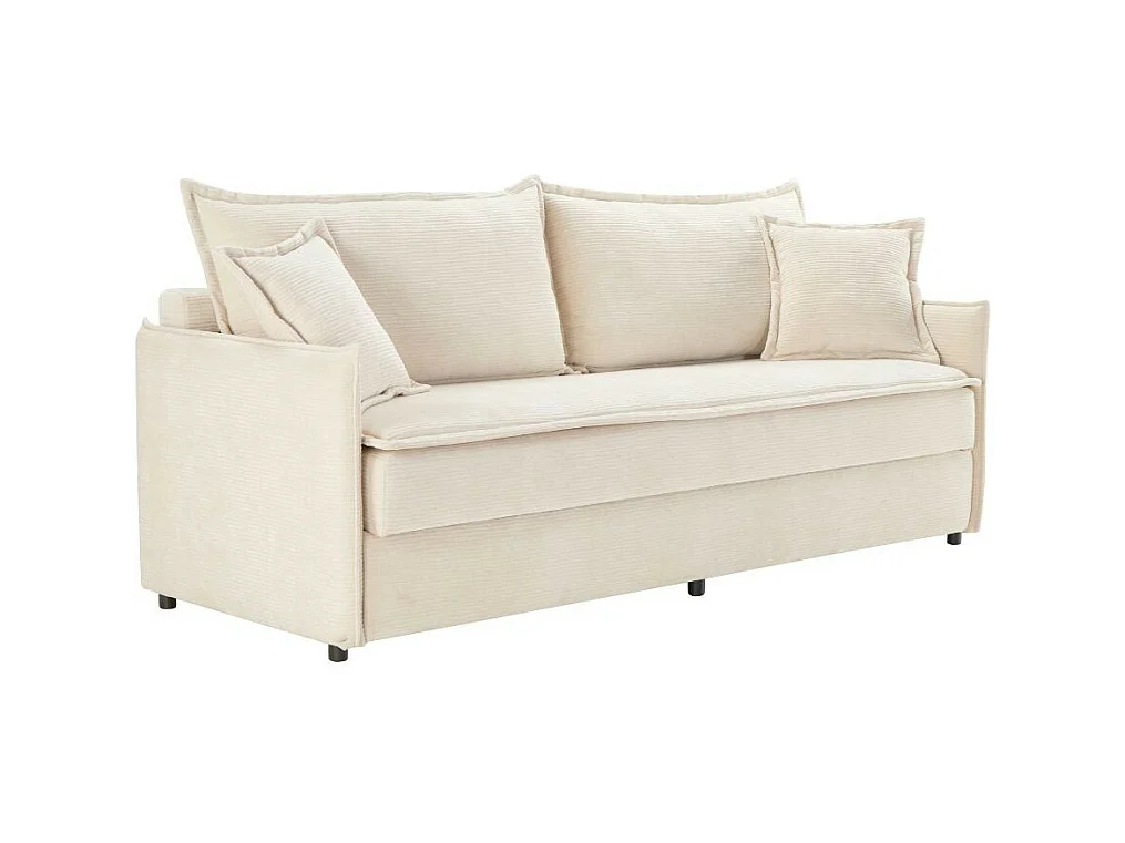 Divano Letto Ghide colore panna 217x86x95H:Comfort e Funzionalità