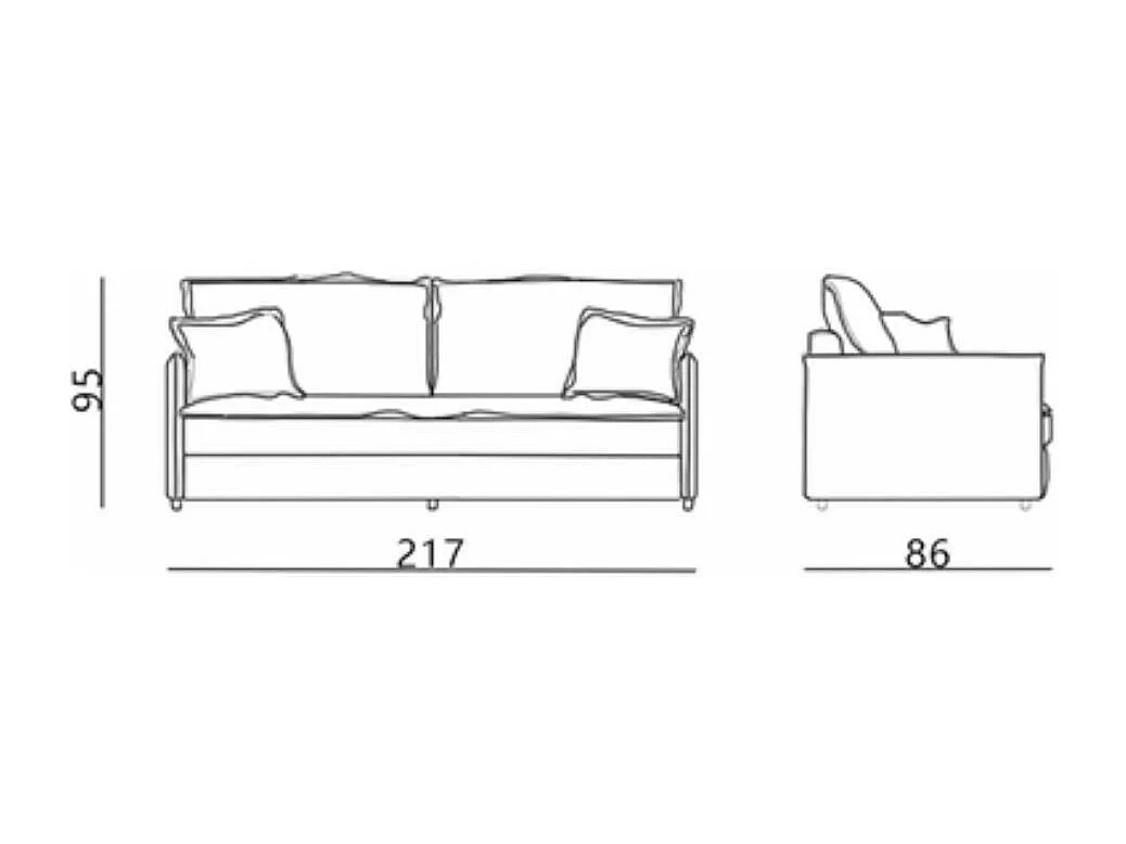 Divano Letto Ghide colore panna 217x86x95H:Comfort e Funzionalità