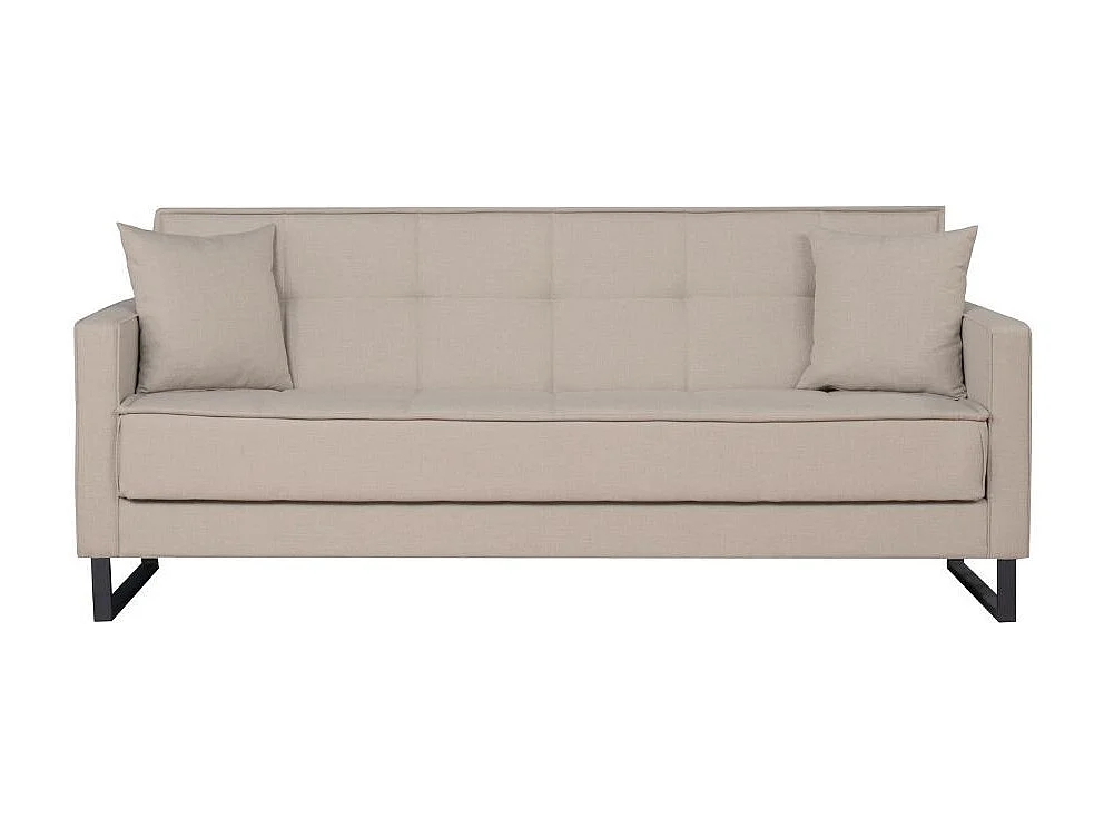 Divano funzione letto e contenitore Legen 3 Posti in vellutino tortora 210x85x87H