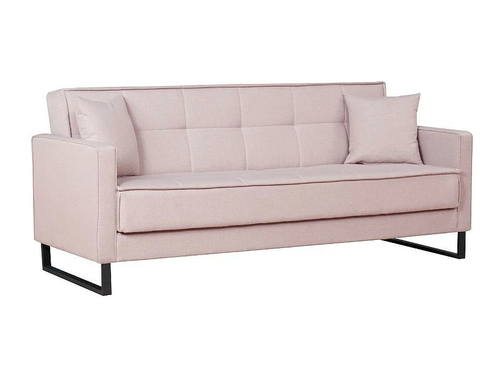 Divano funzione letto e contenitore Legen 3 Posti in vellutino rosa antico 210x85x87H
