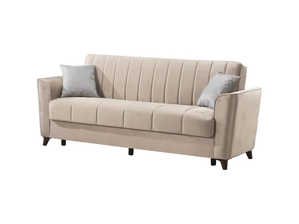 Divano letto Duca 3 posti crema con contenitore e funzione letto 223x86x89H