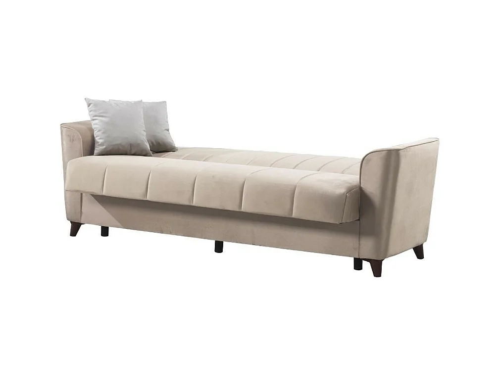 Divano letto Duca 3 posti crema con contenitore e funzione letto 223x86x89H