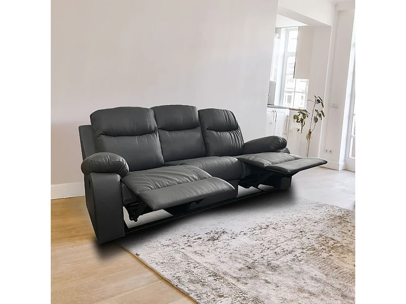 Divano Chicago 3 posti reclinabile colore grafite Cayenne20