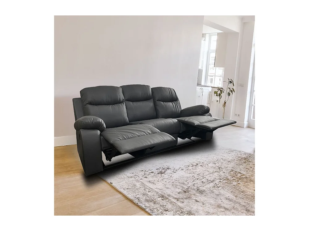 Divano Chicago 3 posti reclinabile colore grafite Cayenne20