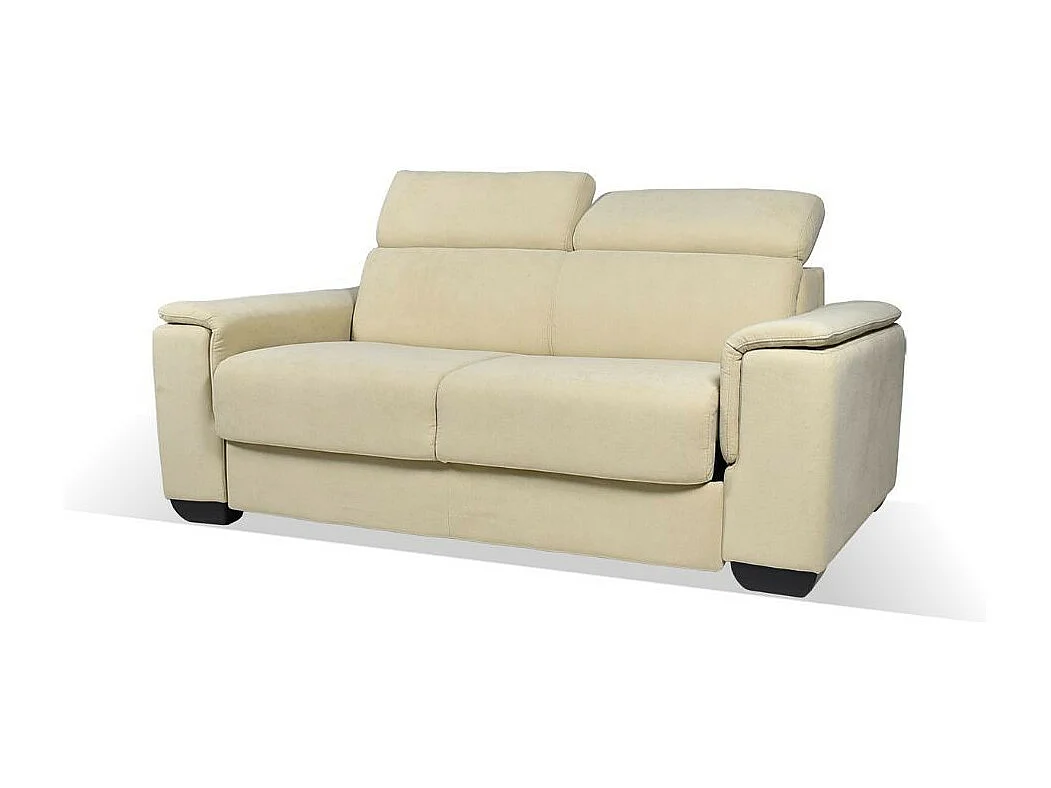 Divano Letto 2 posti in tessuto crema Mercurio 194x83x97H