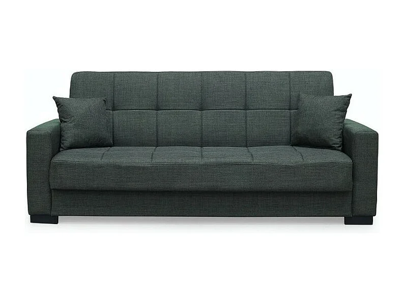 Divano 3 posti funzione letto contenitore NewMalpensa in tessuto verde oliva 225x88x94h