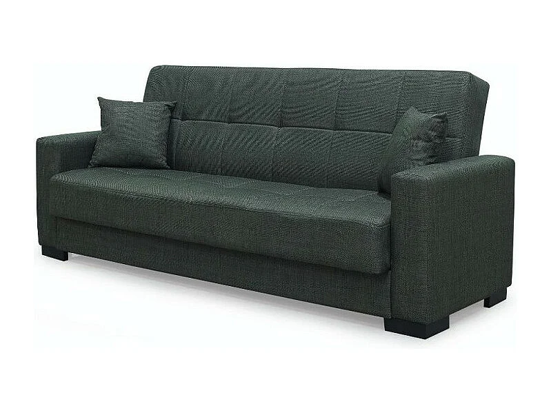 Divano 3 posti funzione letto contenitore NewMalpensa in tessuto verde oliva 225x88x94h