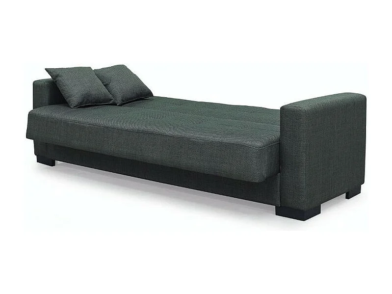 Divano 3 posti funzione letto contenitore NewMalpensa in tessuto verde oliva 225x88x94h