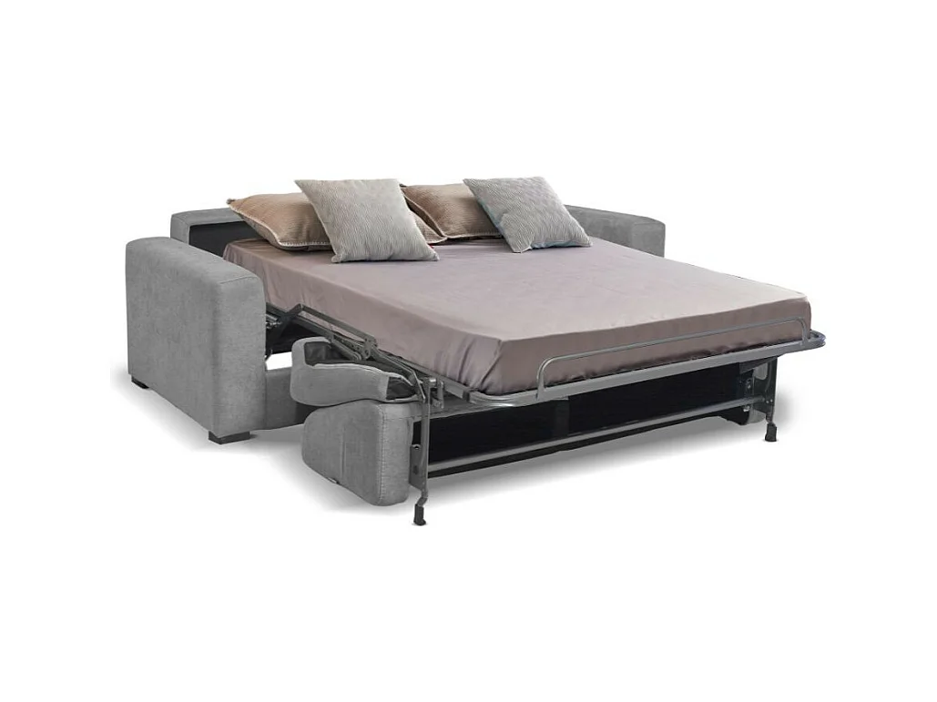 Divano letto 3 posti Kriog tessuto Roma23 grigio 197x96x90h