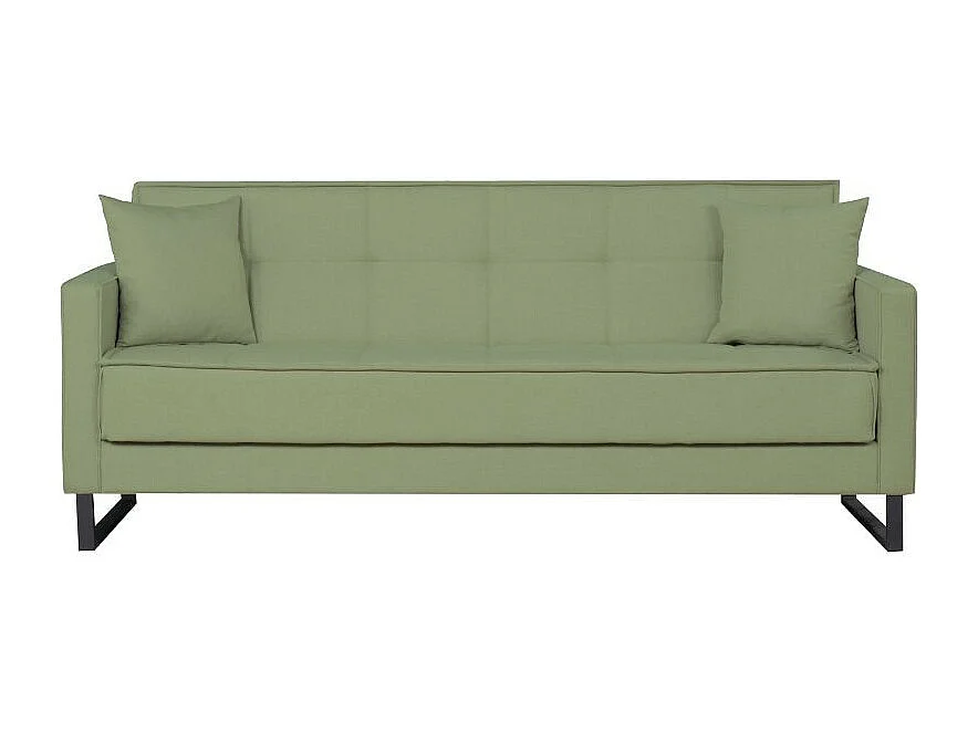 Divano funzione letto e contenitore Legen 3 Posti in vellutino verde oliva 210x85x87H