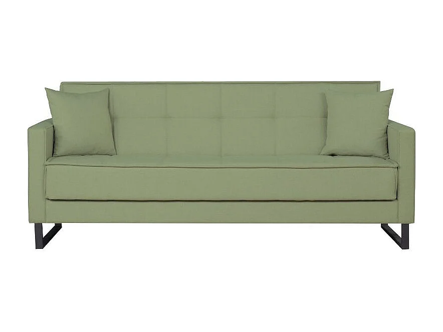 Divano funzione letto e contenitore Legen 3 Posti in vellutino verde oliva 210x85x87H