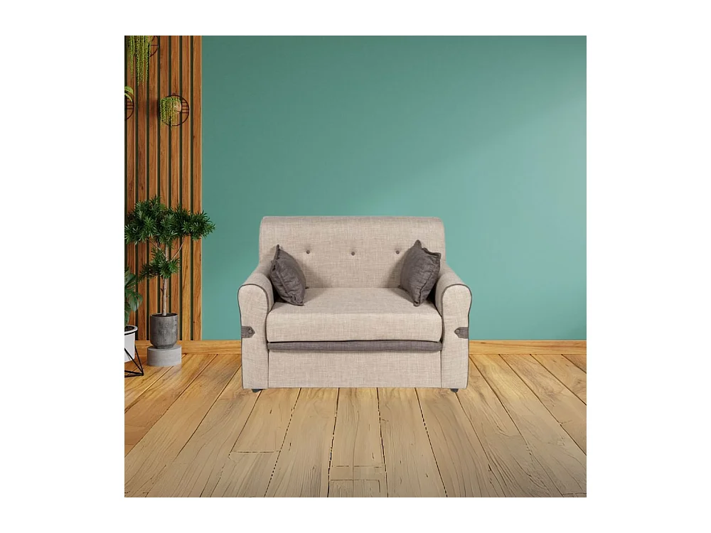 Divano 2 posti tessuto Tokyo 116x72x84,5h colore cappuccino