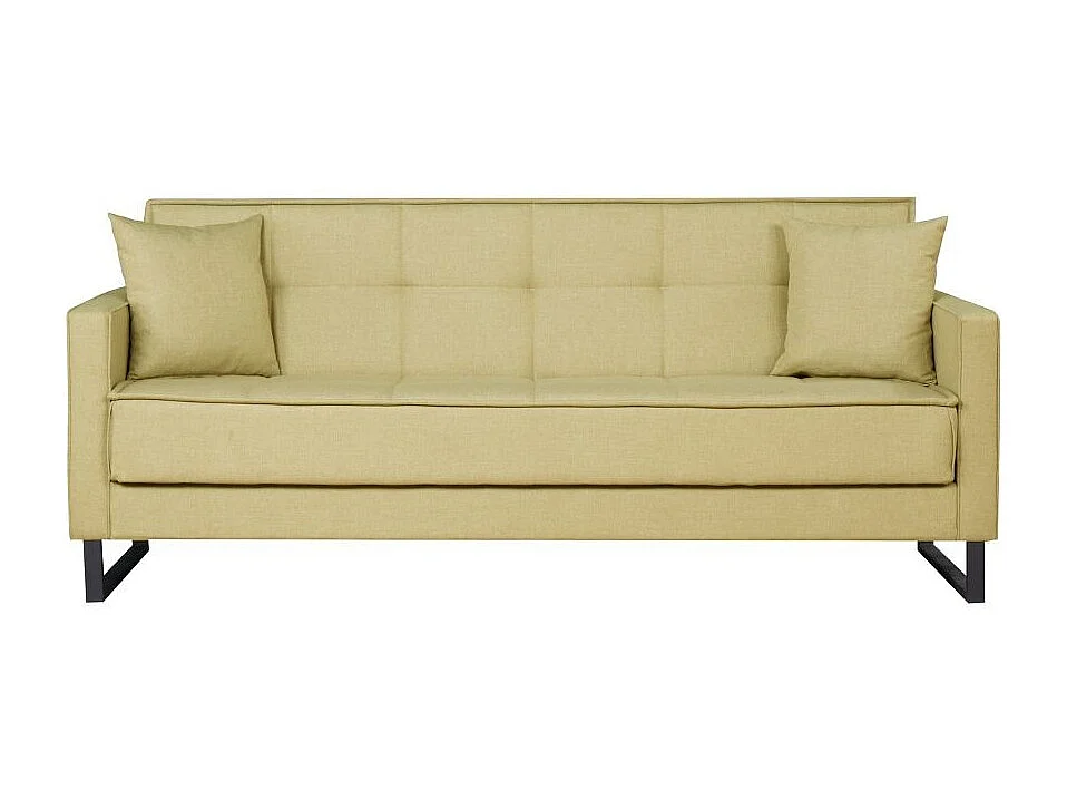 Divano funzione letto e contenitore Legen 3 Posti in vellutino Senape 210x85x87H