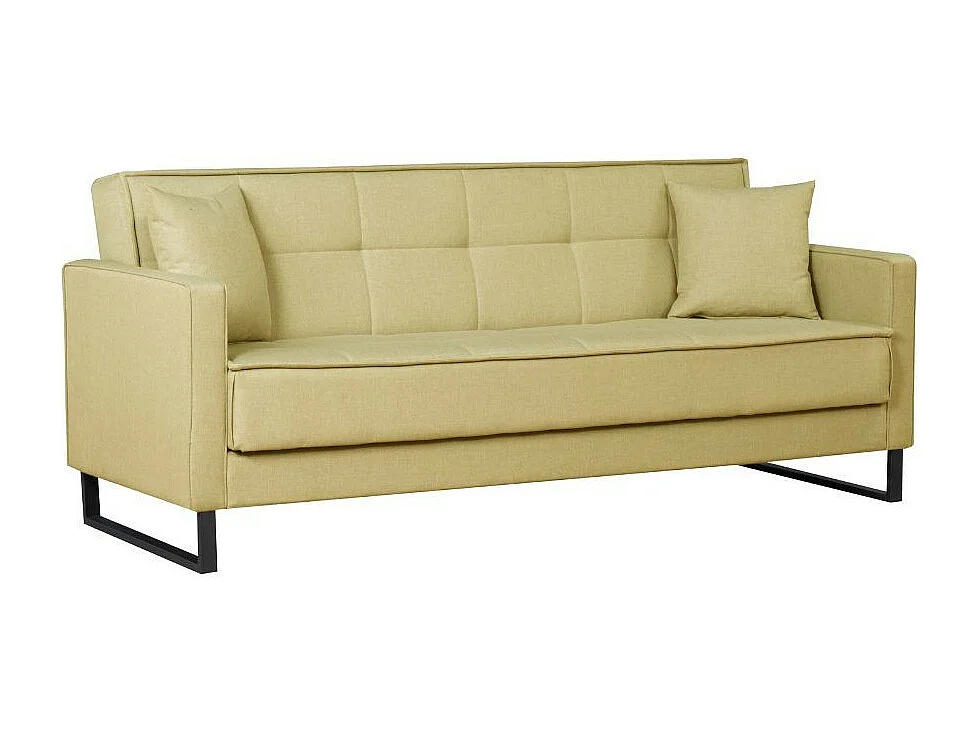 Divano funzione letto e contenitore Legen 3 Posti in vellutino Senape 210x85x87H