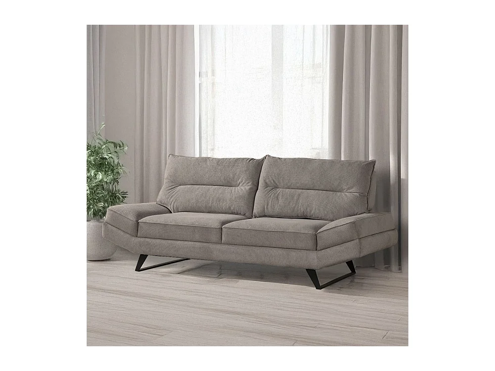 Divano 3 posti schienali basculanti tessuto colore tortora Lena 236x98x105H