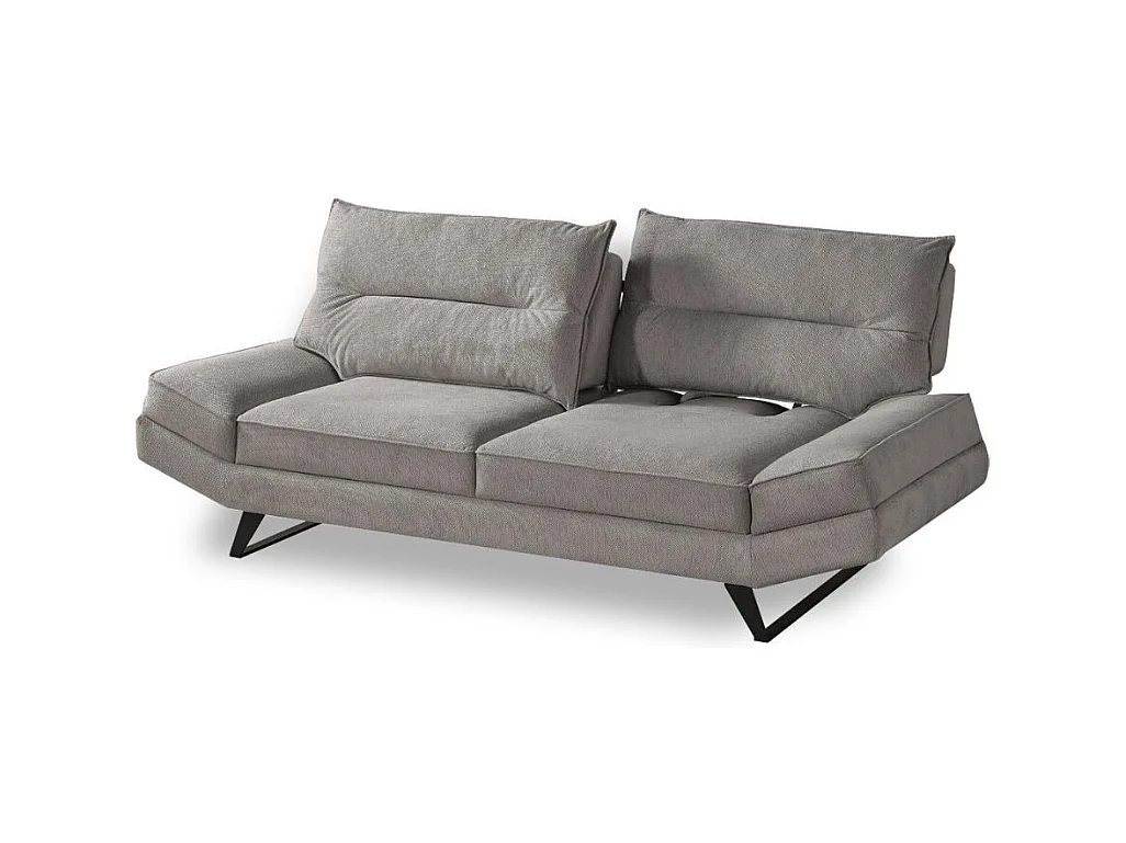 Divano 3 posti schienali basculanti tessuto colore tortora Lena 236x98x105H