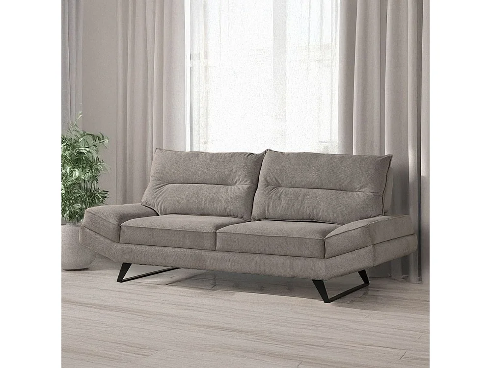 Divano 3 posti schienali basculanti tessuto colore tortora Lena 236x98x105H