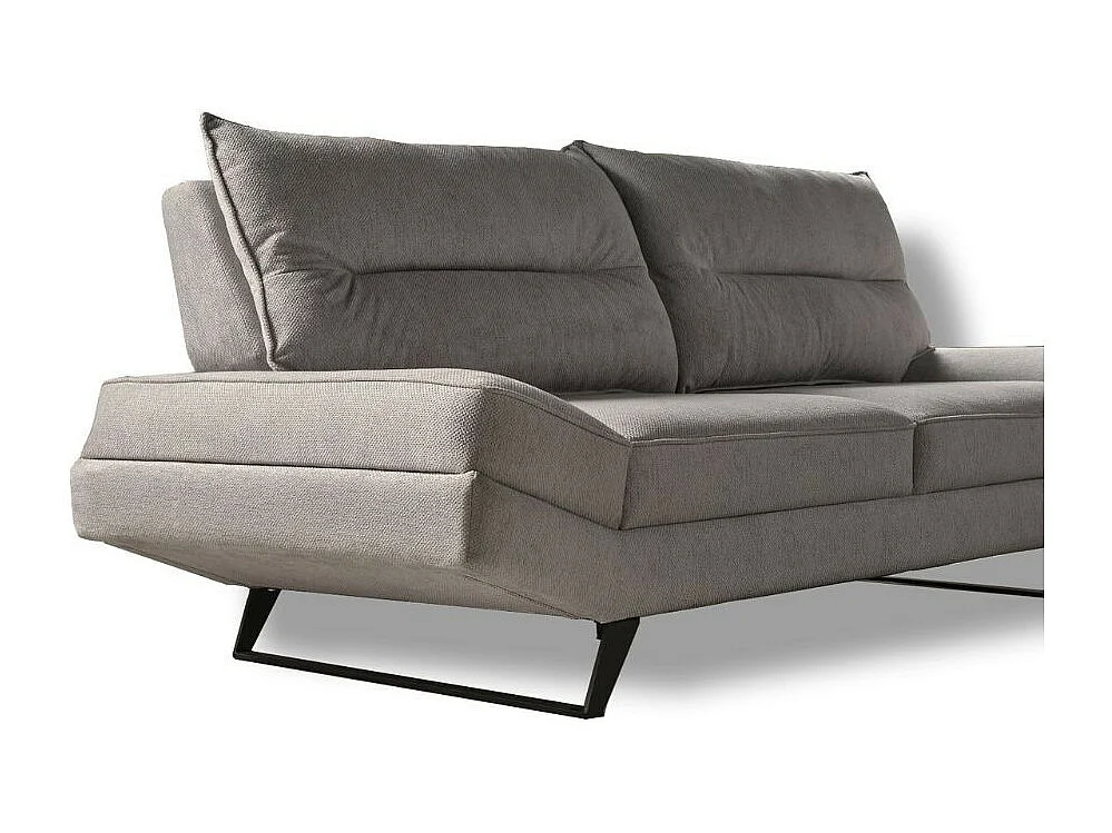 Divano 3 posti schienali basculanti tessuto colore tortora Lena 236x98x105H