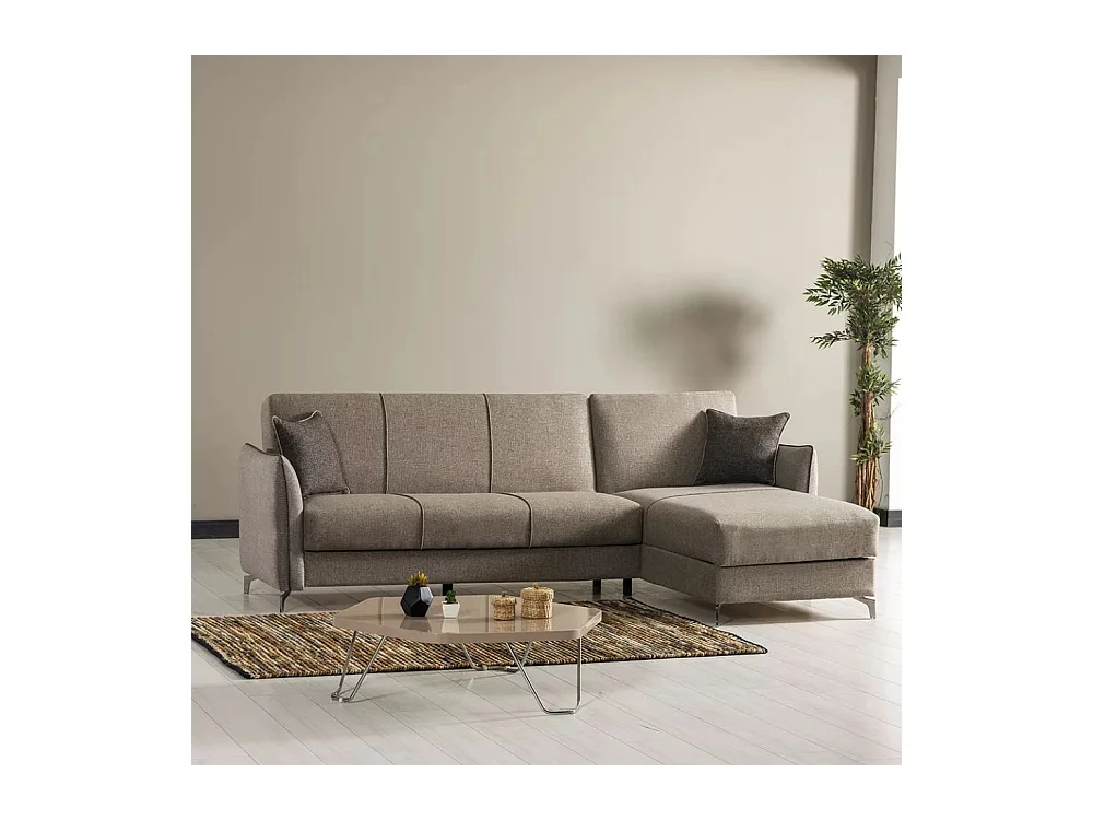 Divano con penisola reversibile Fellis colore grigio chiaro