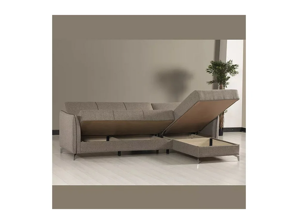 Divano con penisola reversibile Fellis colore grigio chiaro