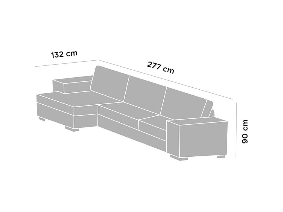 Divano con penisola reversibile Fellis colore grigio chiaro