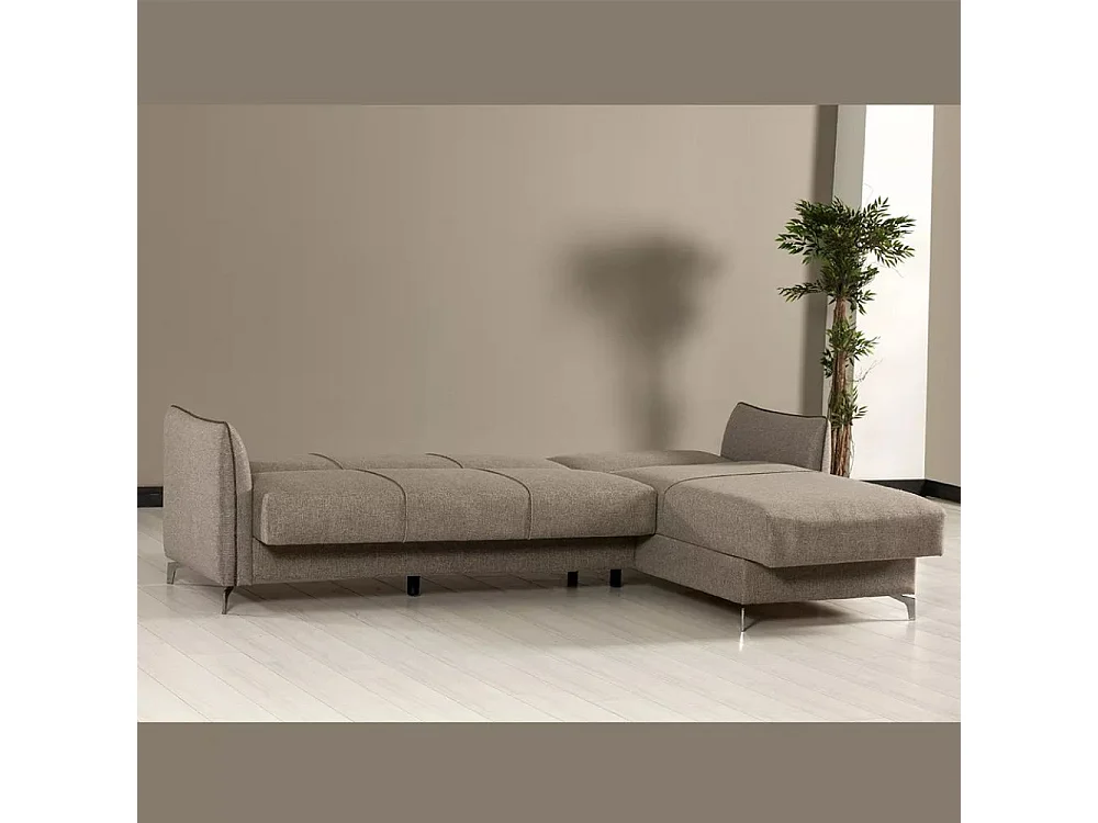 Divano con penisola reversibile Fellis colore grigio chiaro