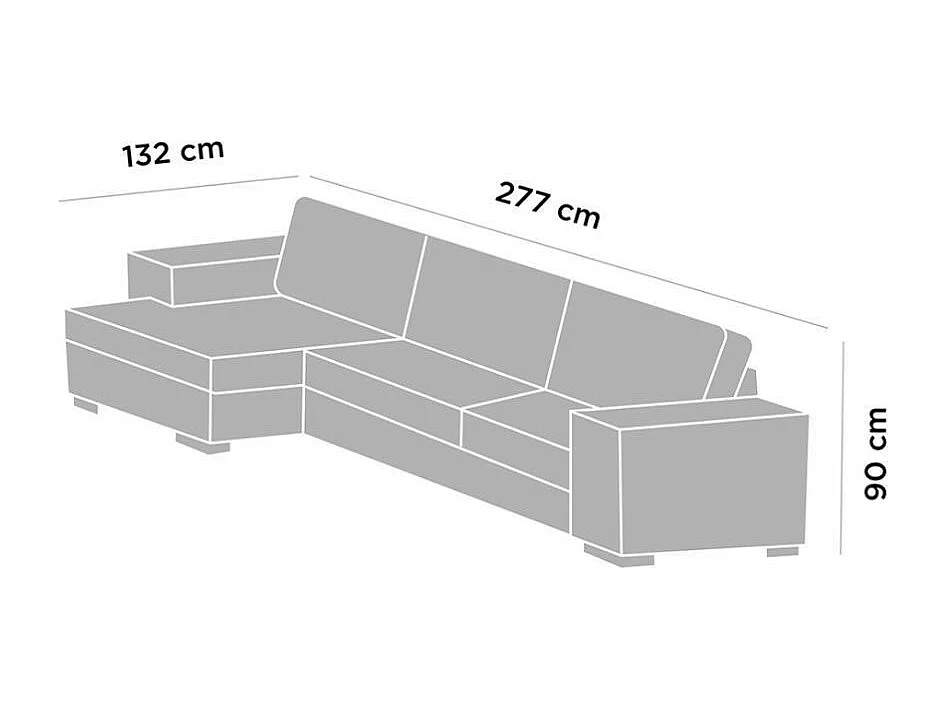 Divano con penisola reversibile Fellis colore grigio chiaro