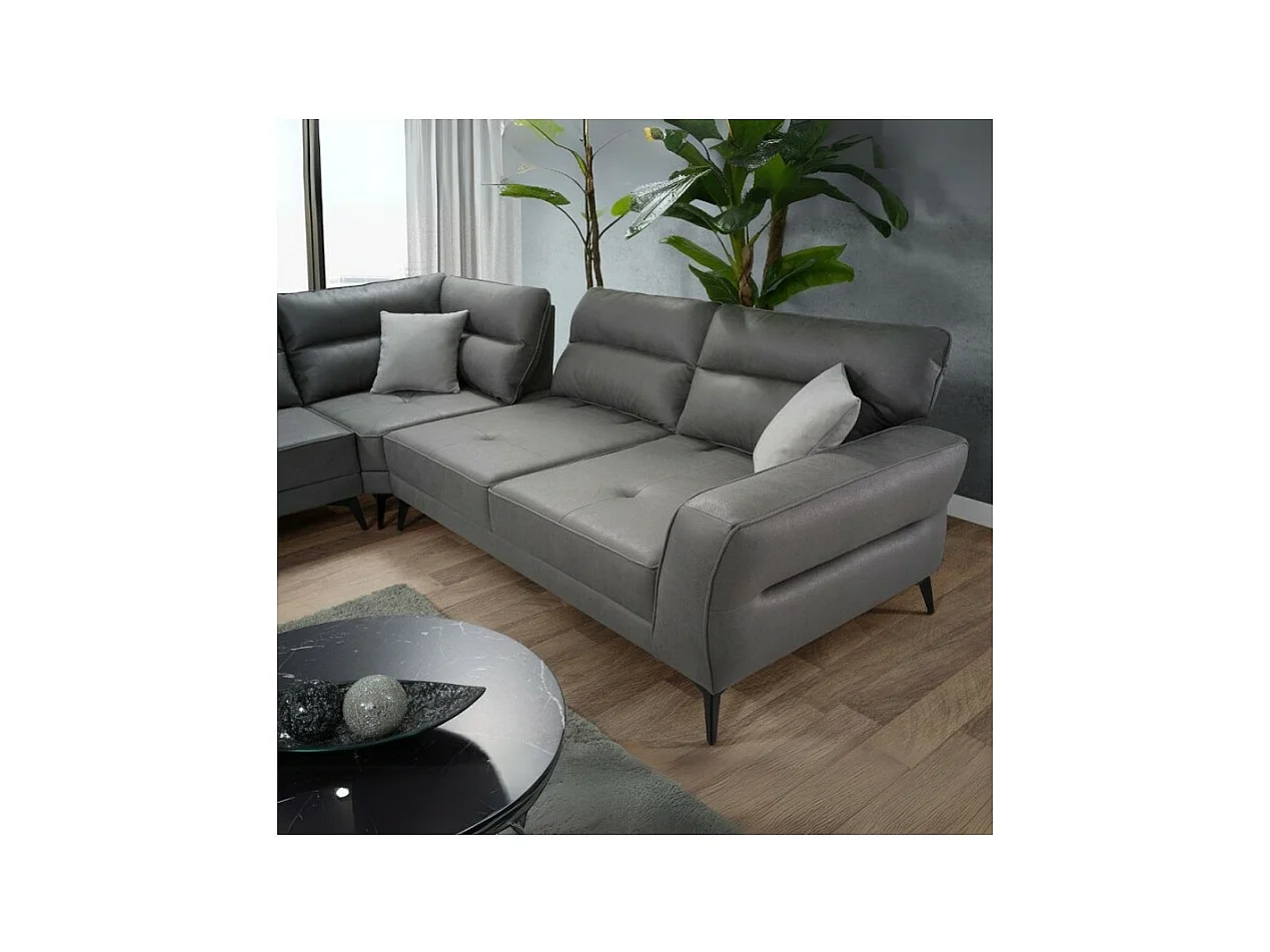 Divano angolare Sigmar tessuto beige Prada2 con seduta traslante 300x250x100H