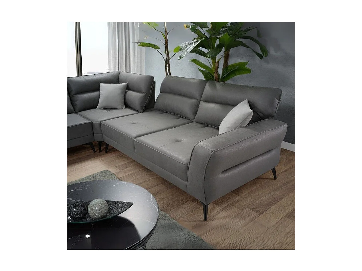 Divano angolare Sigmar tessuto beige Prada2 con seduta traslante 300x250x100H