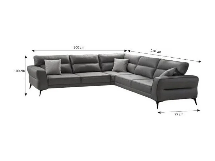 Divano angolare Sigmar tessuto beige Prada2 con seduta traslante 300x250x100H