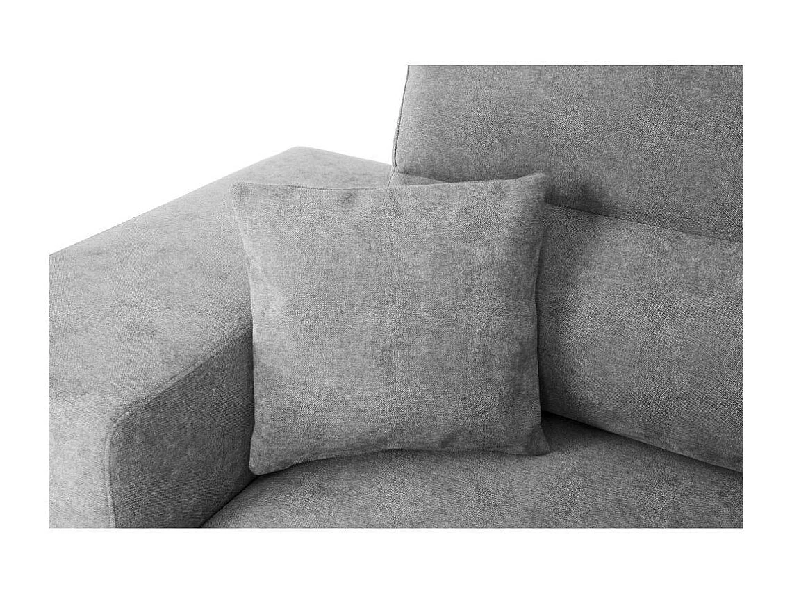 Divano penisola reversibile con funzione letto e pouf colore grigio chiaro Lilo 266x153x98H