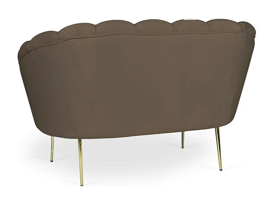 Divano a conchiglia due posti Orel velluto caffè 135x76.5x75h