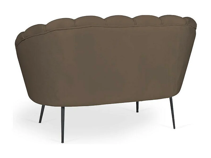 Divano a conchiglia due posti Orel velluto caffè 135x76.5x75h