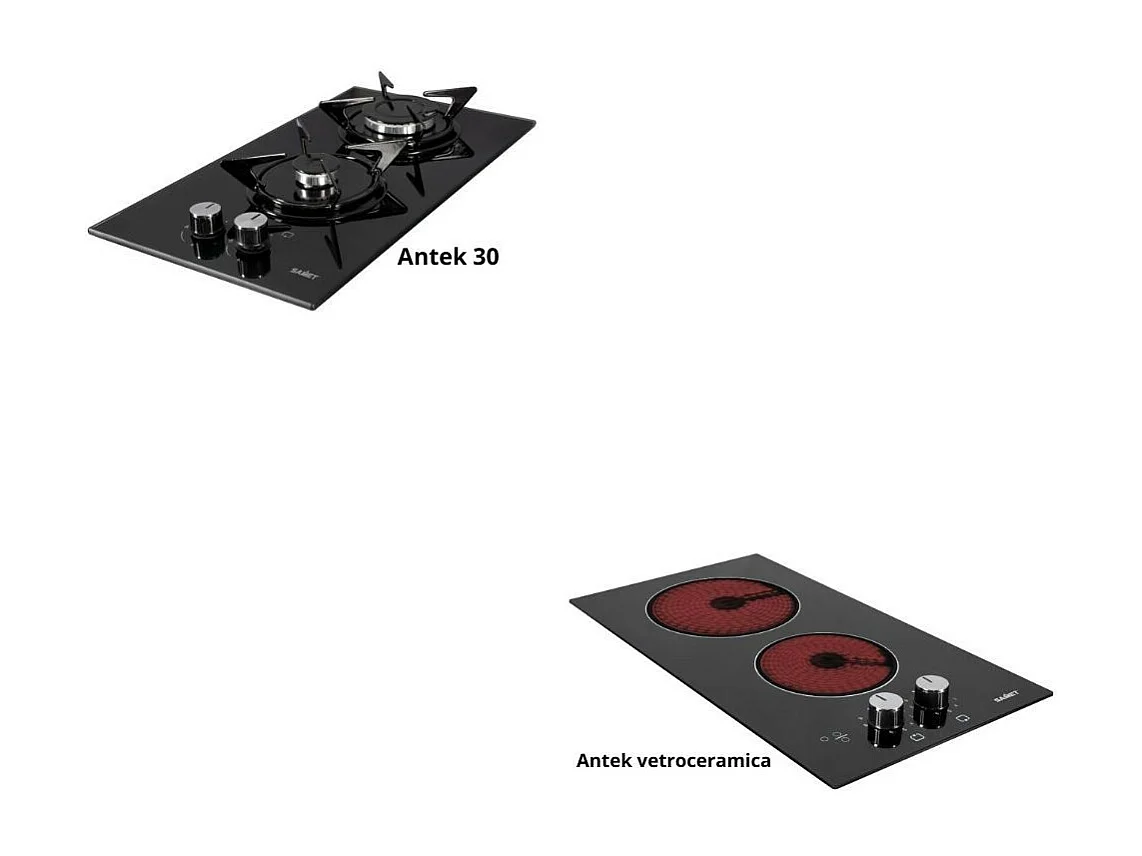 Mini cucina Cucinino80 bianco larice con lavello e piano cottura vetroceramica 80x60x85H