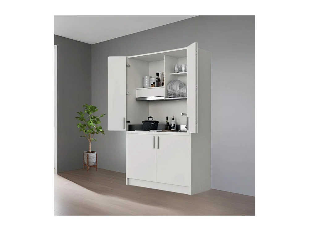 Cucina a scomparsa completa di elettrodomestici Fold bianco 125