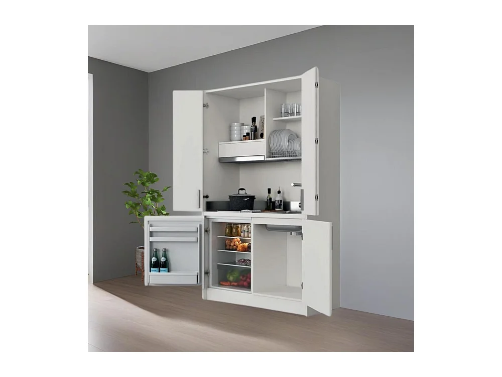 Cucina a scomparsa completa di elettrodomestici Fold bianco 125
